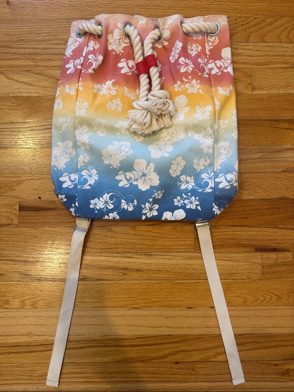 Disney Ombre Floral Drawstring Backpack - Picture 1 of 4